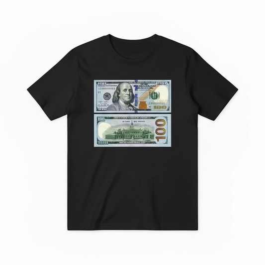 100 Dollar Bill Design - Black