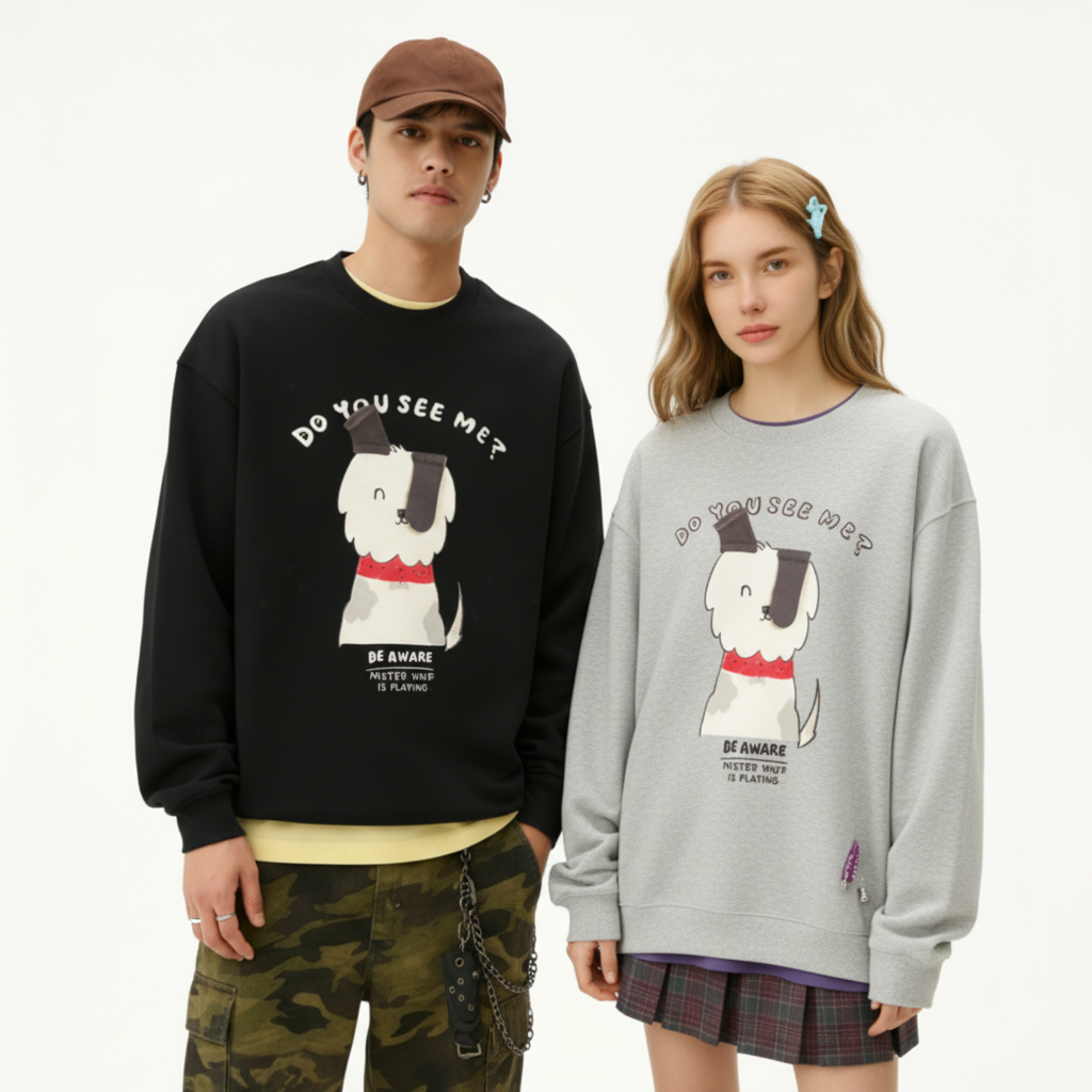 Mister Vibe Playing Cute Dog Lover Gift Crewneck C1046
