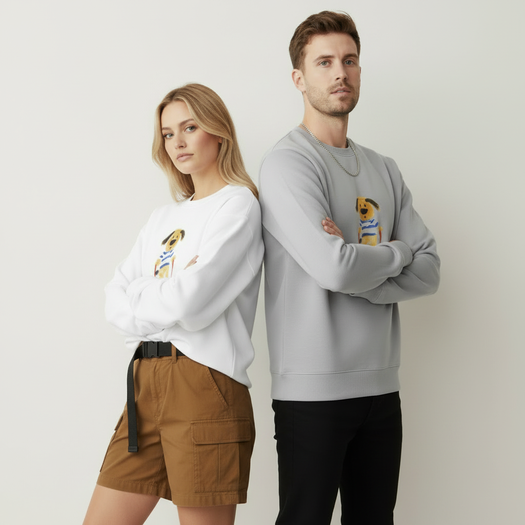 Playful Puppy Jump Rope Dog Lover Crewneck C1015