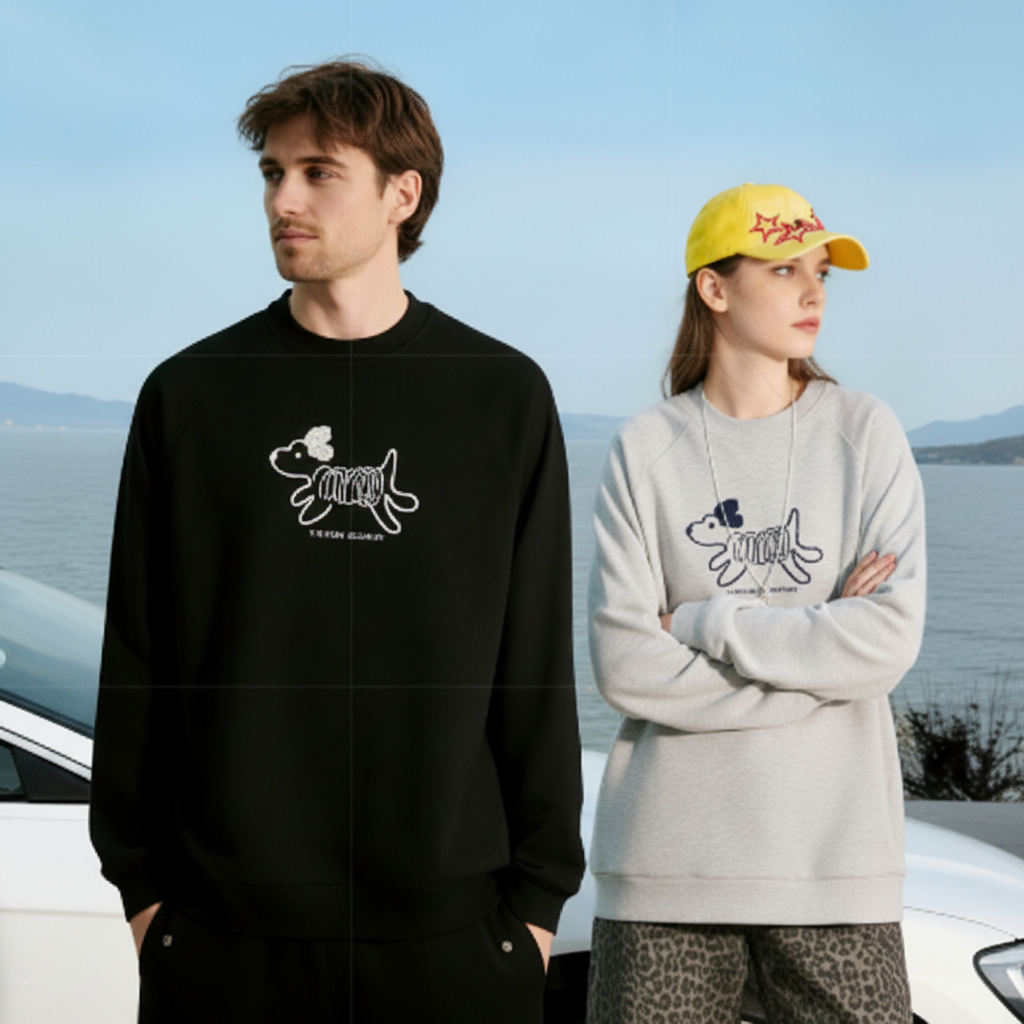 Fashion Dachshund Sketch Graphic Crewneck C1016