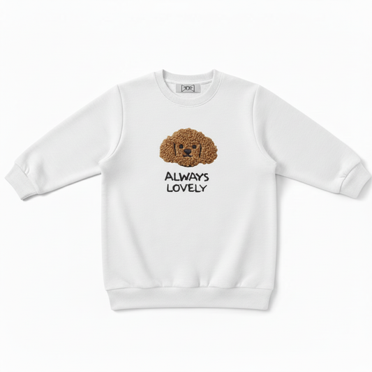 Always Lovely Curly Poodle Pet Lover Crewneck C1025