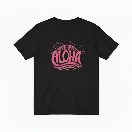 Aloha Retro Typography Graphic Tee - Beach T-Shirt T4043