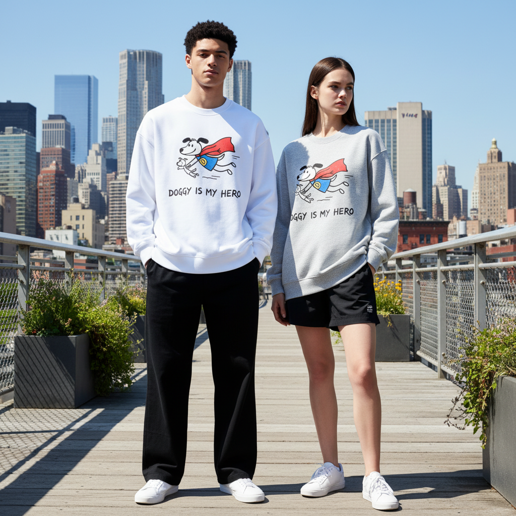 Doggy Is My Hero Superhero Crewneck C1116
