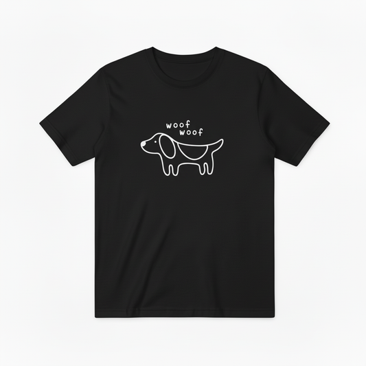 Woof Woof Minimalist Dog Graphic Tee T7088