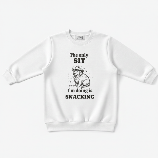 The Only Sit I'm Doing Is Snacking Crewneck C1097