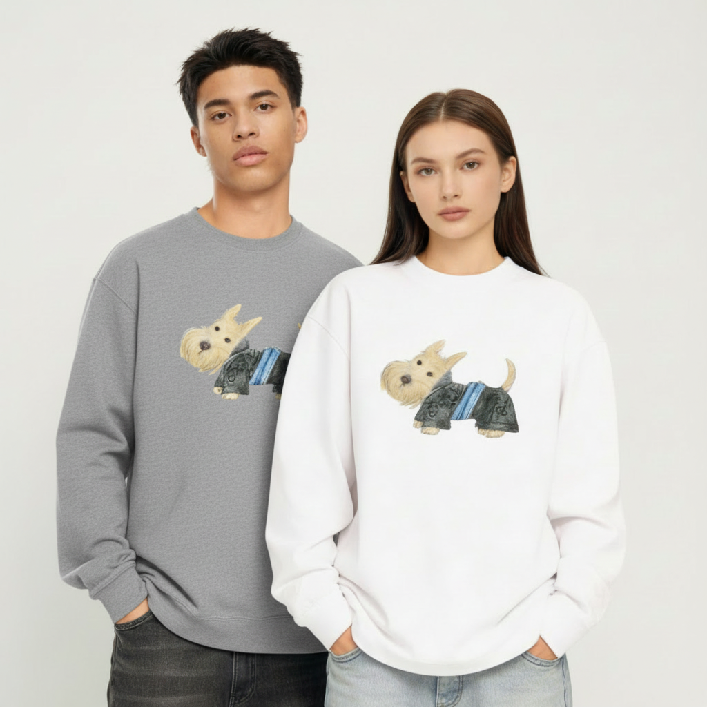 Cute Scottish Terrier Graphic Crewneck C1023