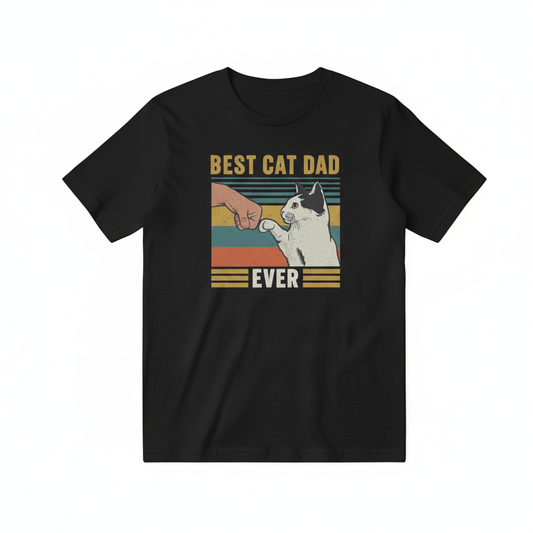 Best Cat Dad Ever Black T-Shirt