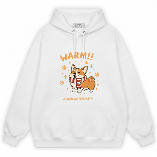 Cozy Winter Corgi Graphic Hoodie H1100