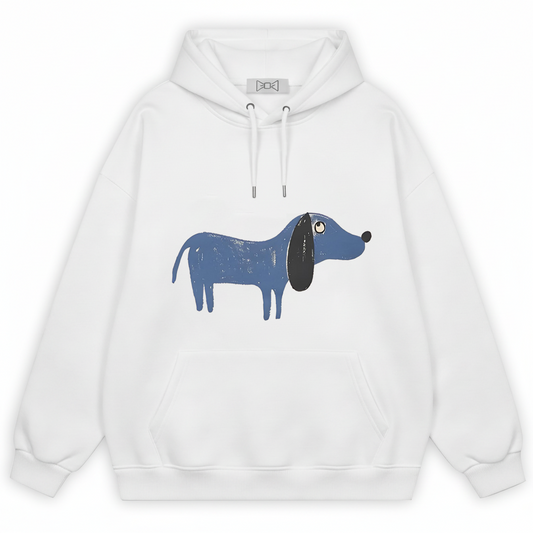 Sketchy Blue Dachshund Graffiti Hoodie H1060