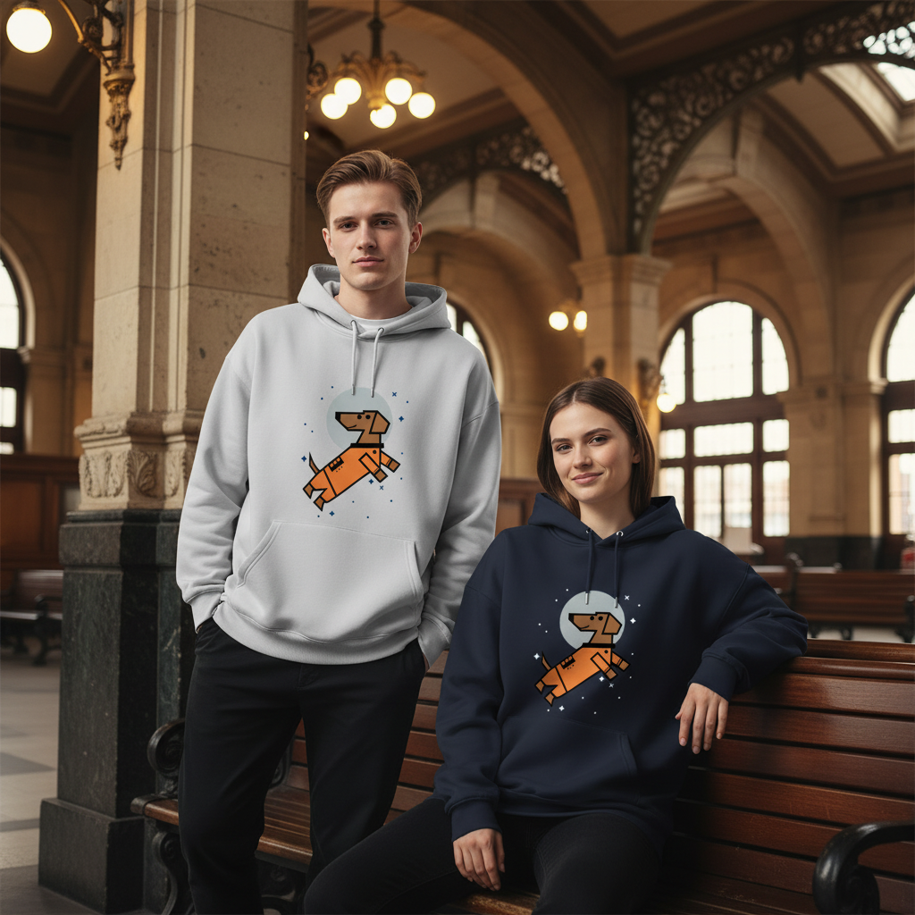 Space Astronaut Dachshund Cute Graphic Hoodie H1112