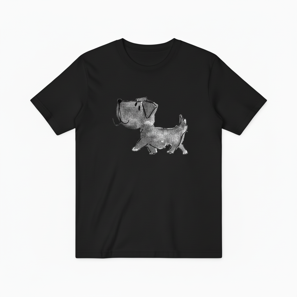 Watercolor Dog Graphic Tee Minimalist Animal Lover  T7000