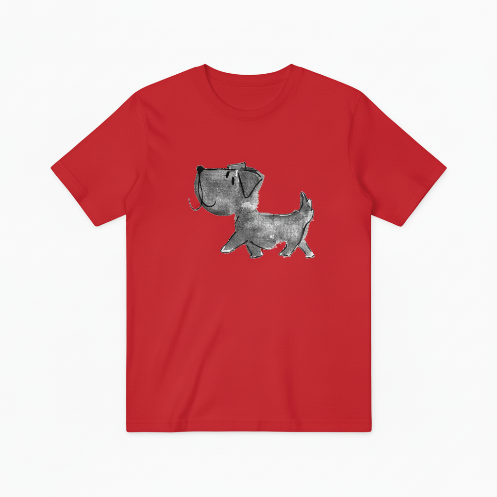 Watercolor Dog Graphic Tee Minimalist Animal Lover  T7000
