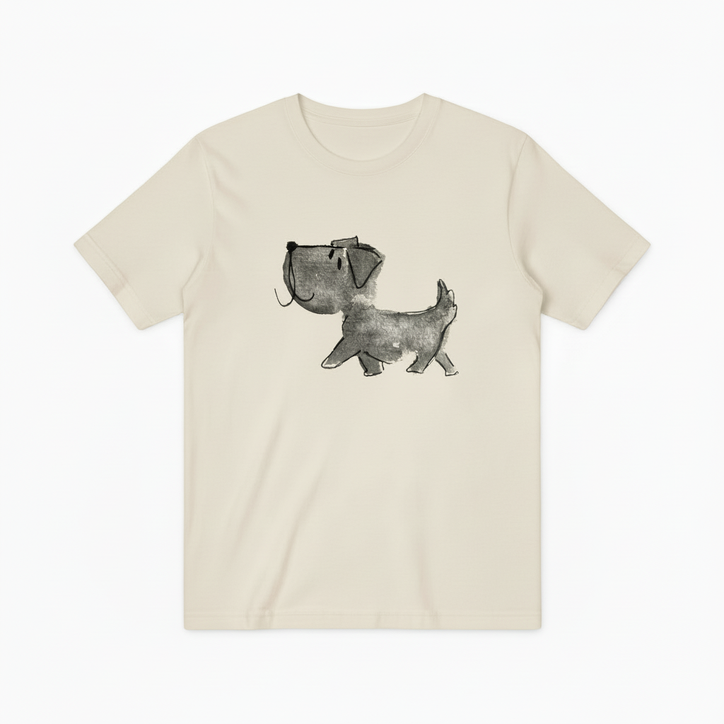 Watercolor Dog Graphic Tee Minimalist Animal Lover  T7000