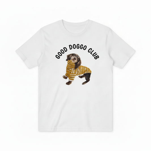 Striped Sweater Dog Graphic Tee Funny Animal Lover  T7003