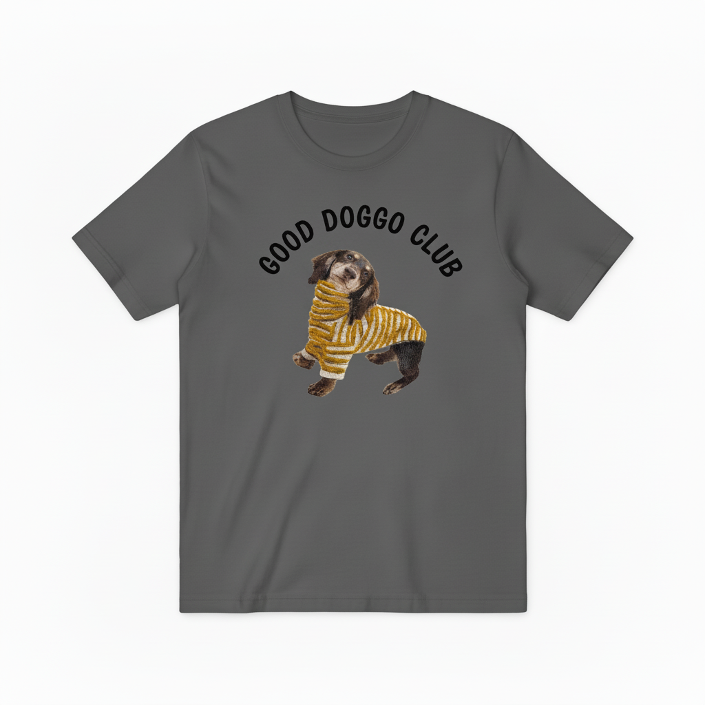 Striped Sweater Dog Graphic Tee Funny Animal Lover  T7003