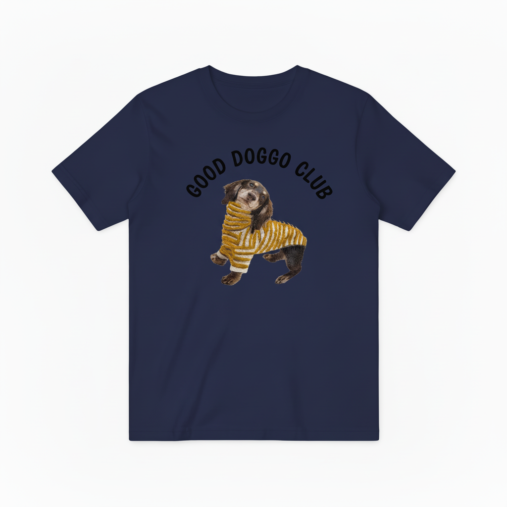 Striped Sweater Dog Graphic Tee Funny Animal Lover  T7003