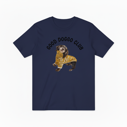 Striped Sweater Dog Graphic Tee Funny Animal Lover  T7003