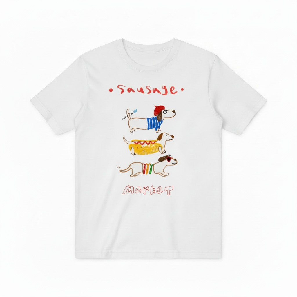 Sausage Market Dachshund Graphic Tee | Funny Dog T-Shirt T7004