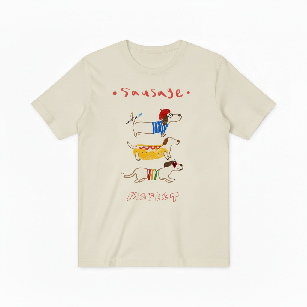 Sausage Market Dachshund Graphic Tee | Funny Dog T-Shirt T7004