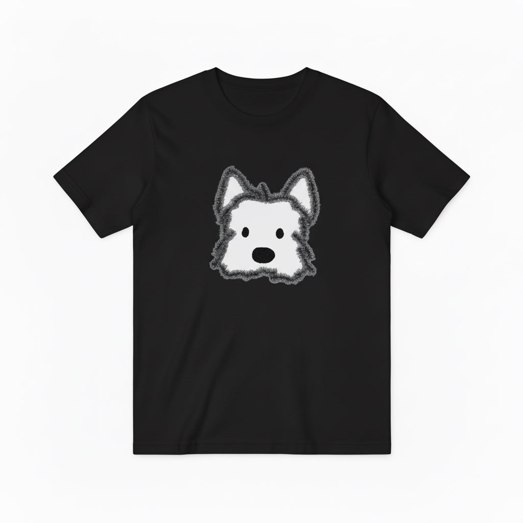 Fluffy Dog Graphic Tee | Minimalist Cute Animal T-Shirt T7005