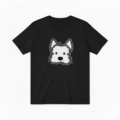 Fluffy Dog Graphic Tee | Minimalist Cute Animal T-Shirt T7005