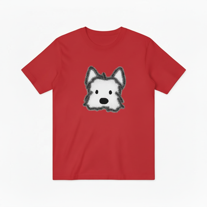 Fluffy Dog Graphic Tee | Minimalist Cute Animal T-Shirt T7005