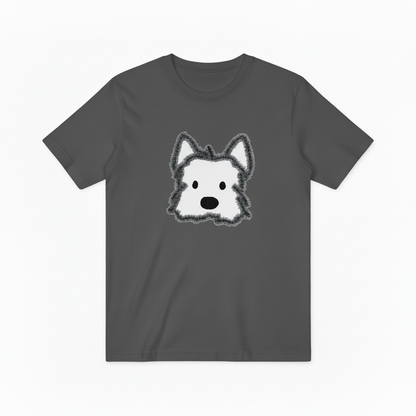 Fluffy Dog Graphic Tee | Minimalist Cute Animal T-Shirt T7005