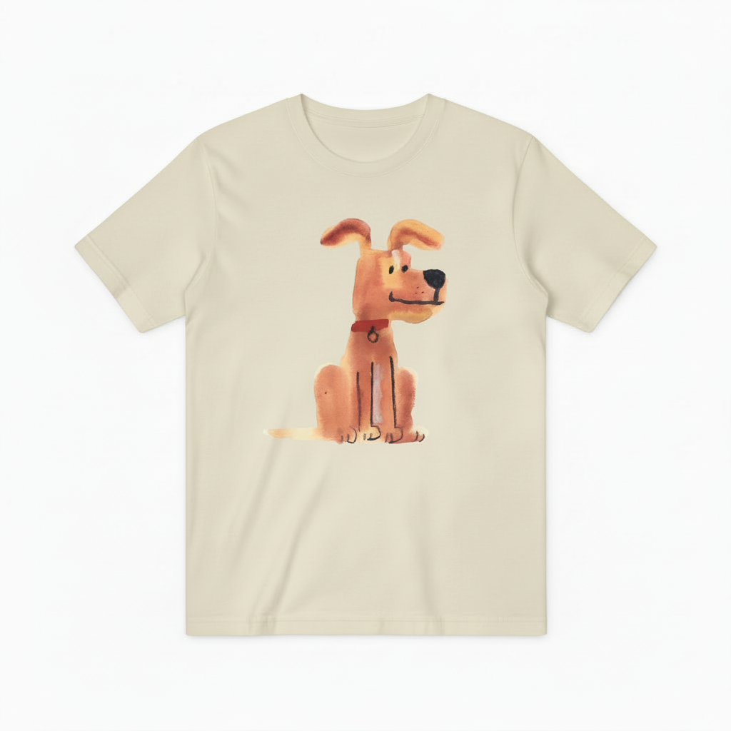 Watercolor Dog Graphic Tee Minimalist Animal Lover Gift T7006