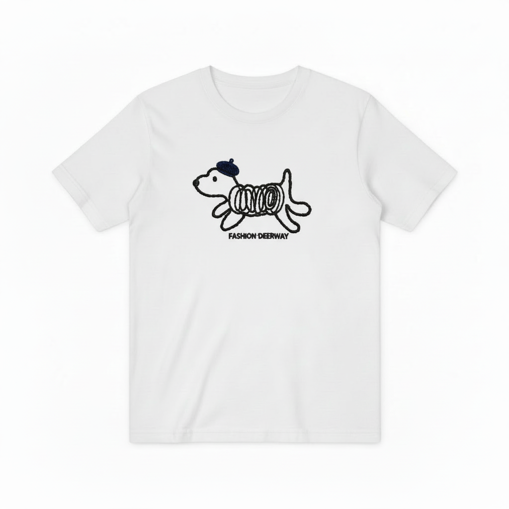 Spring Coil Dog Graphic Tee Funny Animal Lover T7008