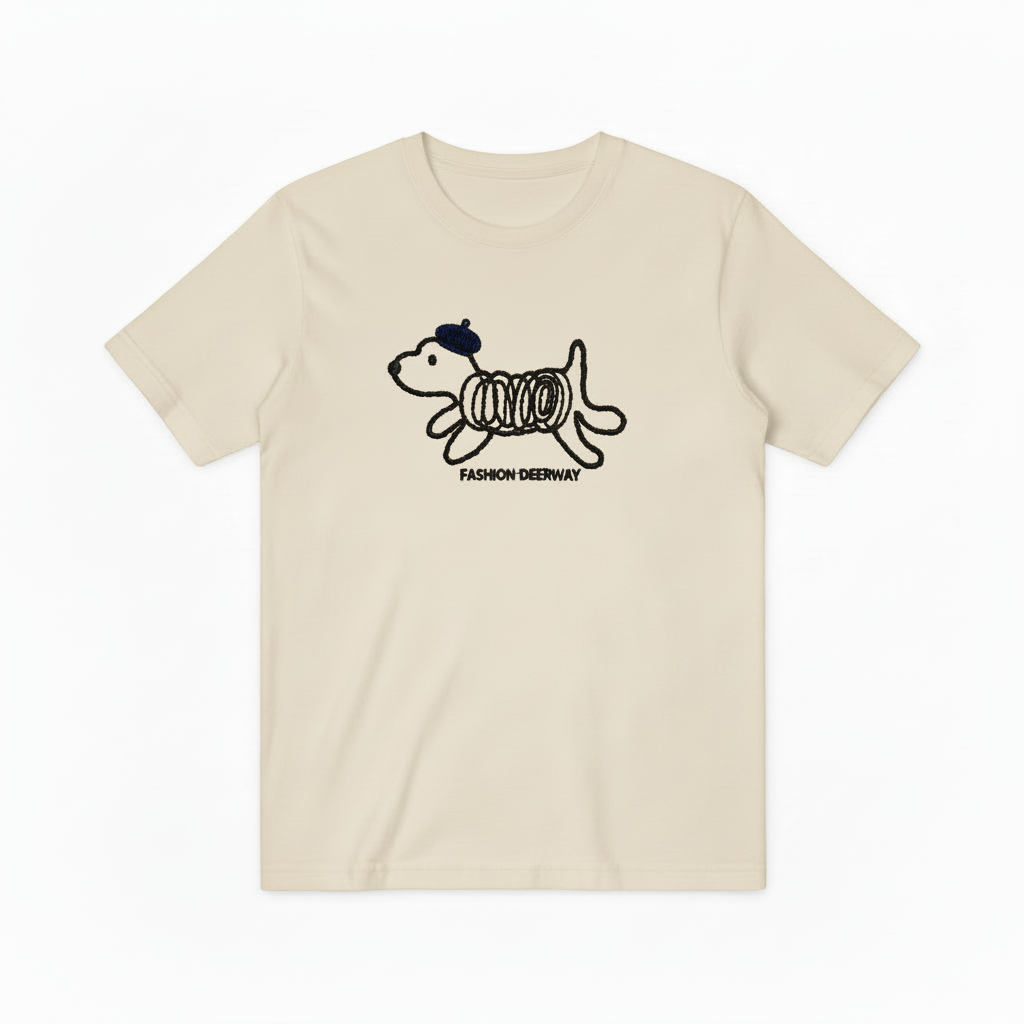 Spring Coil Dog Graphic Tee Funny Animal Lover T7008