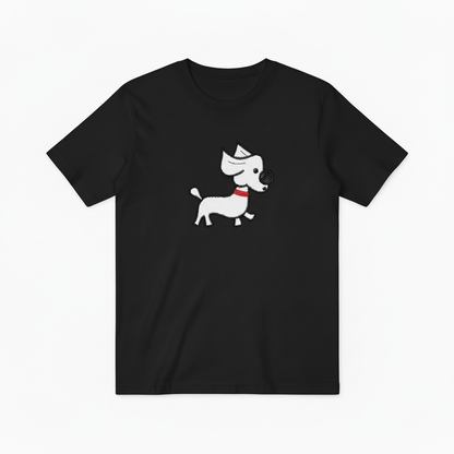 Embroidered Dog Graphic Tee Minimalist Animal Lover Gift T7013