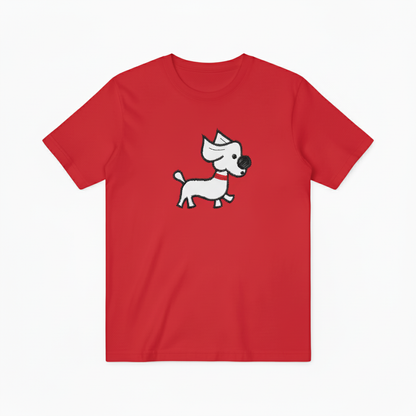 Embroidered Dog Graphic Tee Minimalist Animal Lover Gift T7013