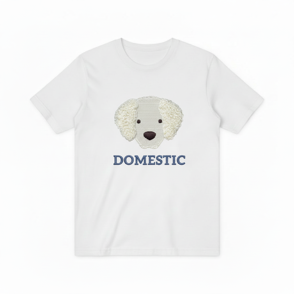 Fluffy White Dog Graphic Tee Cute Animal Lover T7018