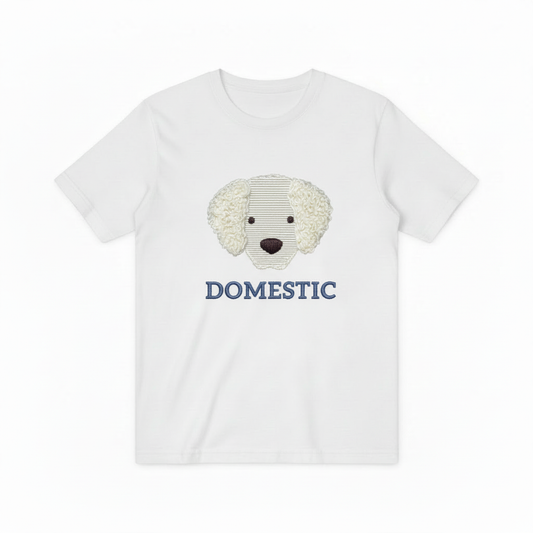 Fluffy White Dog Graphic Tee Cute Animal Lover T7018