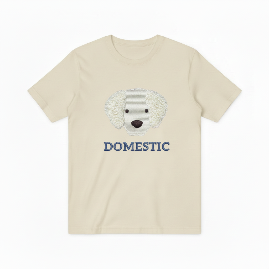 Fluffy White Dog Graphic Tee Cute Animal Lover T7018