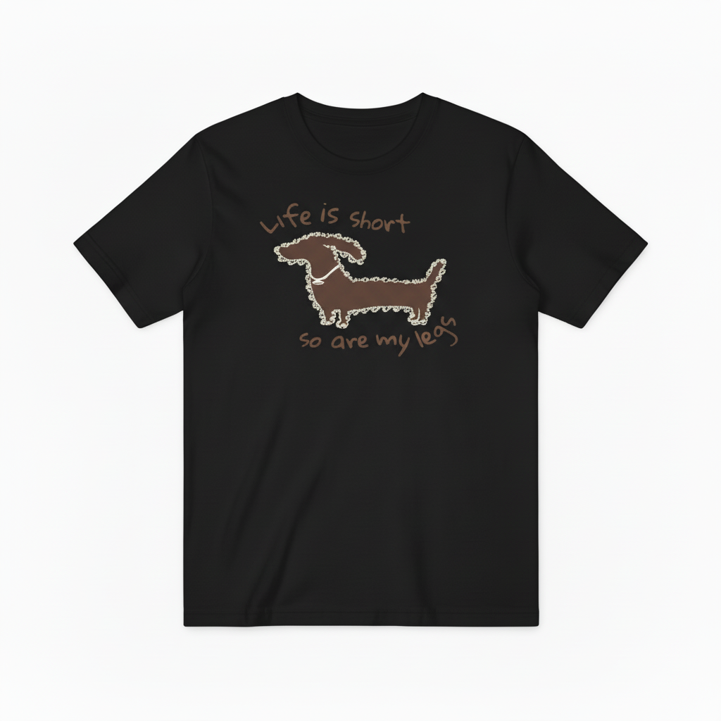 Dachshund Dog Graphic Tee Funny Short Legs Animal Lover T7019