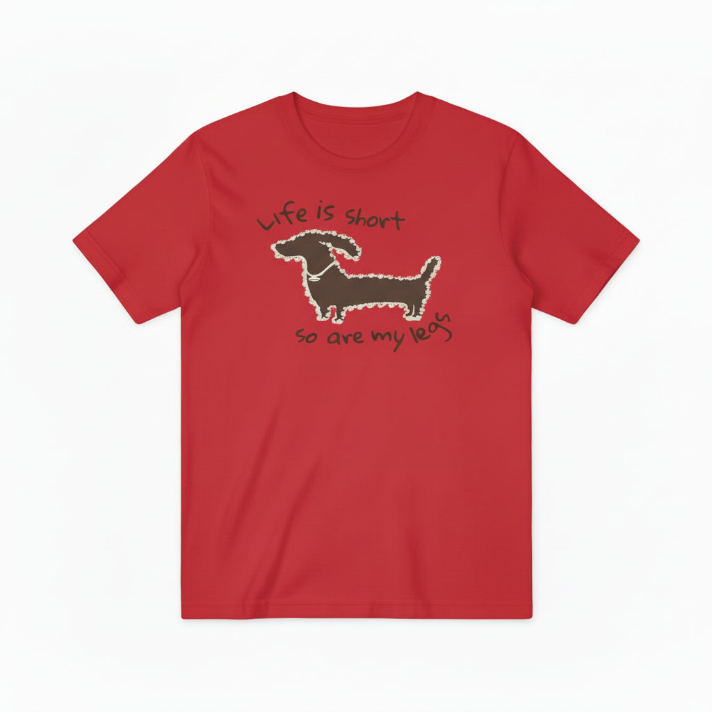 Dachshund Dog Graphic Tee Funny Short Legs Animal Lover T7019