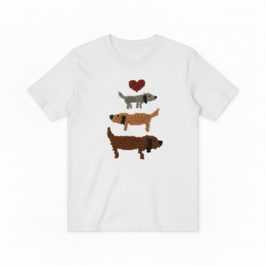 Stacked Dachshund Graphic Tee Cute Dog Lover Gift T7026