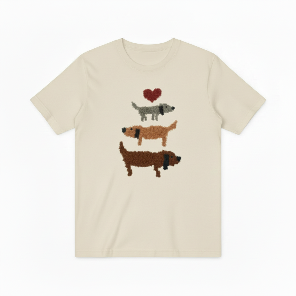 Stacked Dachshund Graphic Tee Cute Dog Lover Gift T7026