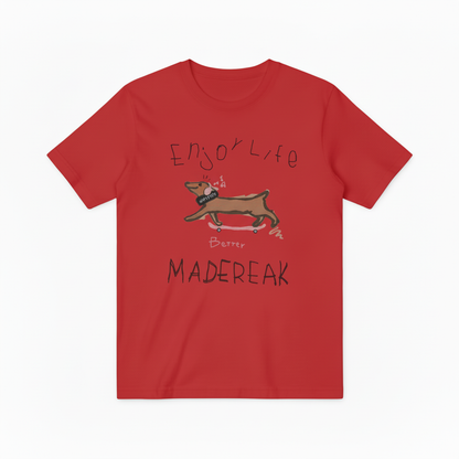 Skateboarding Dachshund Graphic Tee Funny Dog Lover Gift T7033