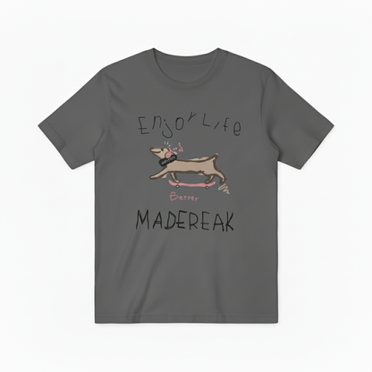 Skateboarding Dachshund Graphic Tee Funny Dog Lover Gift T7033