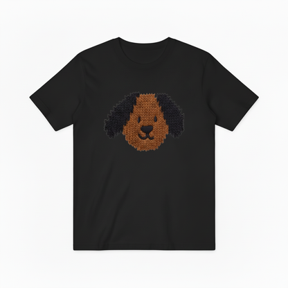 Knit Dog Face Graphic Tee Cute Animal Lover Gift T7040