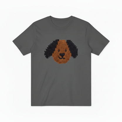 Knit Dog Face Graphic Tee Cute Animal Lover Gift T7040