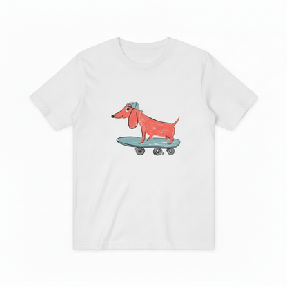 Skateboarding Dachshund Graphic Tee Funny Dog Lover Gift T7045