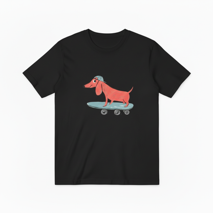 Skateboarding Dachshund Graphic Tee Funny Dog Lover Gift T7045