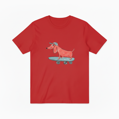 Skateboarding Dachshund Graphic Tee Funny Dog Lover Gift T7045