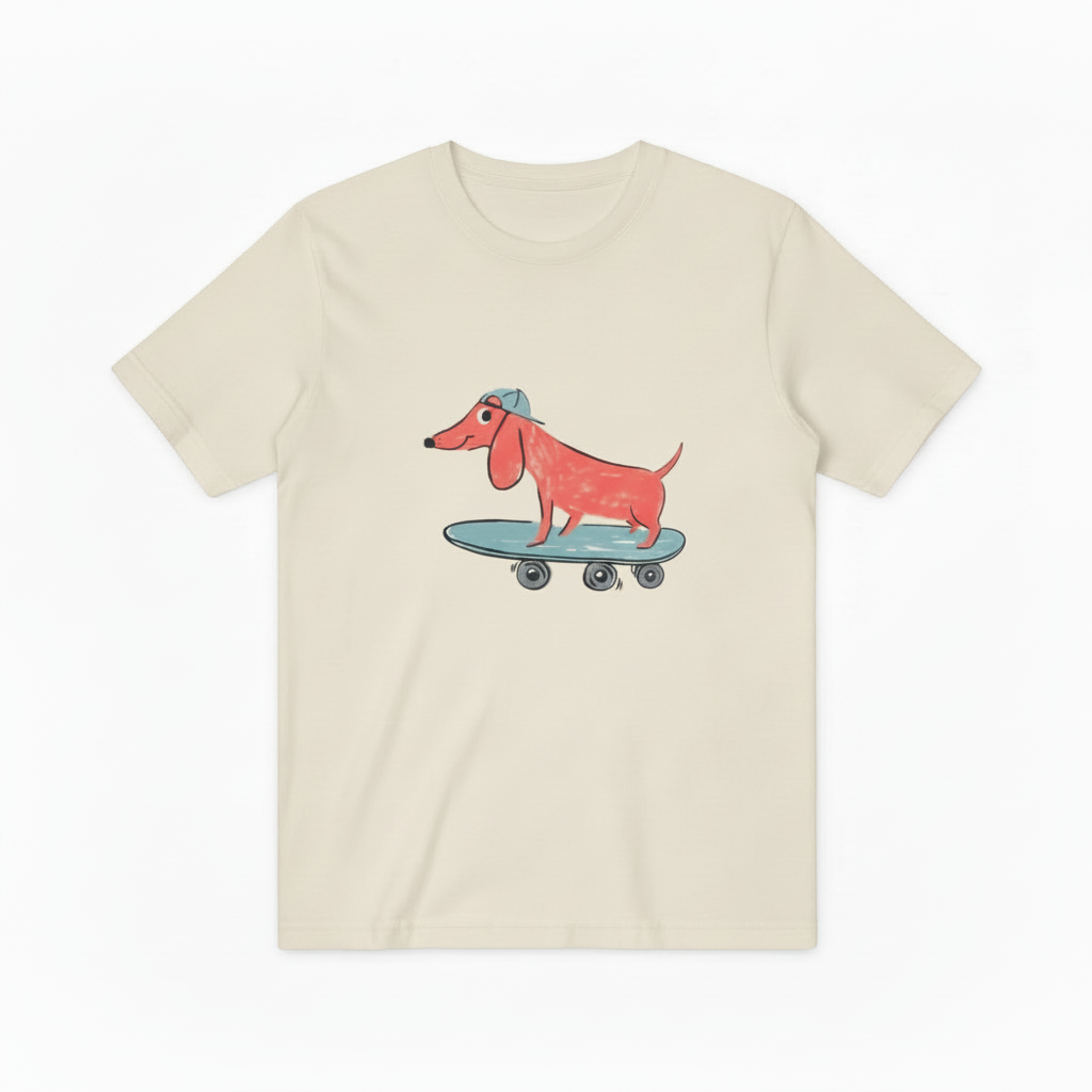 Skateboarding Dachshund Graphic Tee Funny Dog Lover Gift T7045
