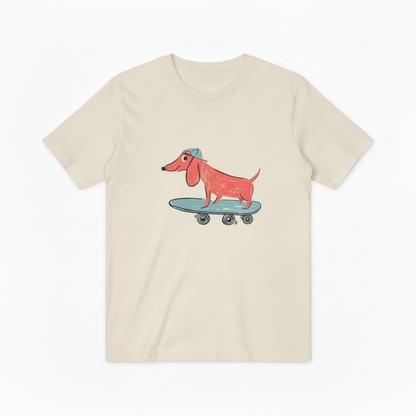 Skateboarding Dachshund Graphic Tee Funny Dog Lover Gift T7045