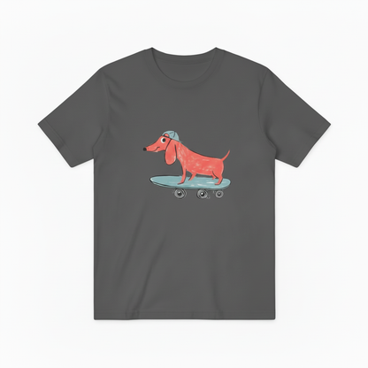 Skateboarding Dachshund Graphic Tee Funny Dog Lover Gift T7045