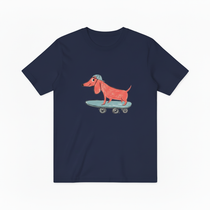 Skateboarding Dachshund Graphic Tee Funny Dog Lover Gift T7045
